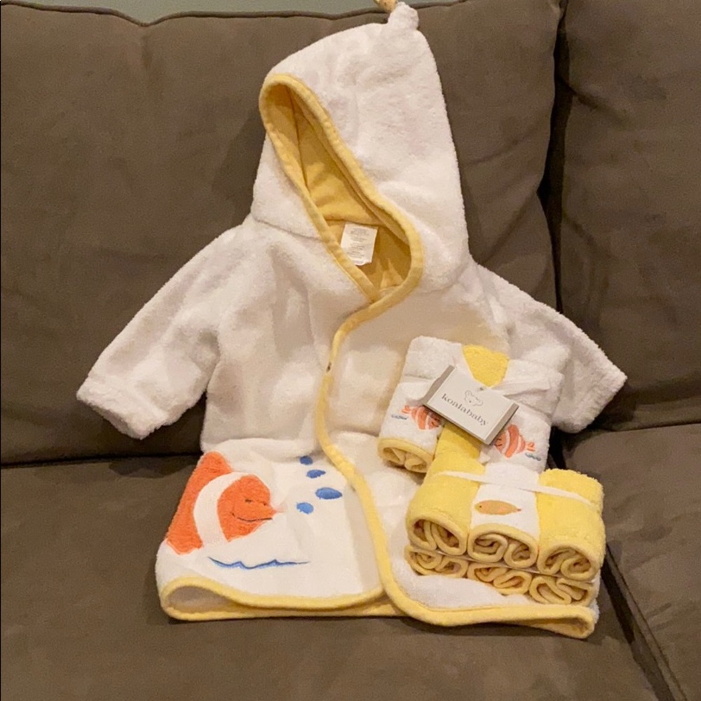 Baby Fish Robe and Never Used Washcloths